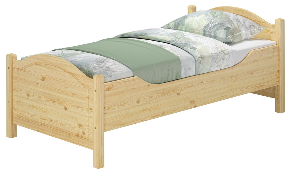 Seniorenbett extra hoch 90x200 Massivholz Kiefer Einzelbett Produktbild 