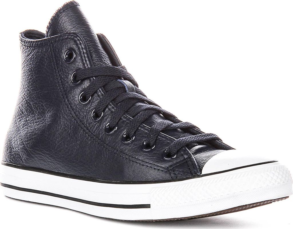 Converse Chuck Taylor All Star High A13276C aus marineblauem Leder – Größe 10 UK – 44 EU – 10M/12F US / Marineblau