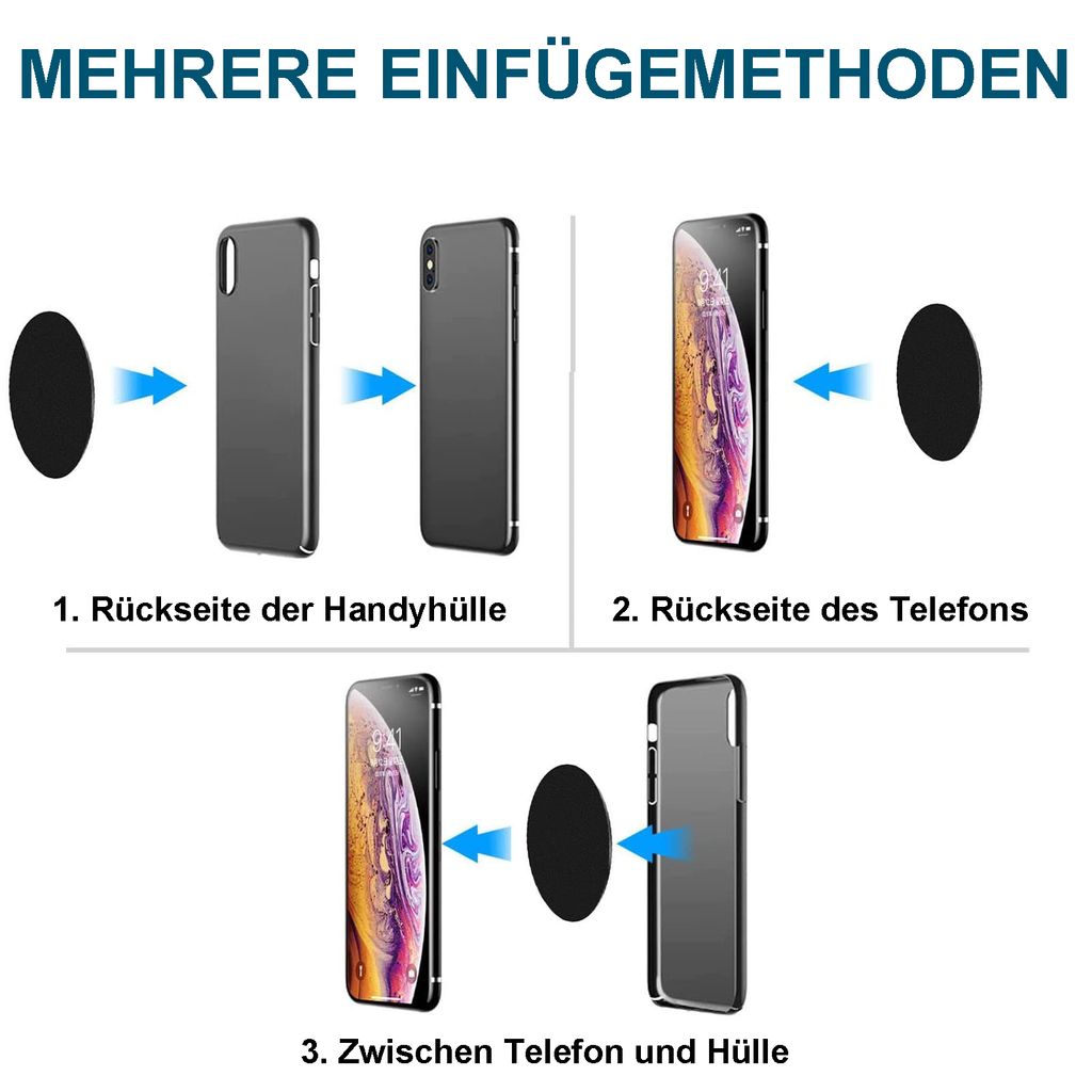 Metallplatte Metallplättchen Selbstklebend, 6 Stück Handy Produktbild 3