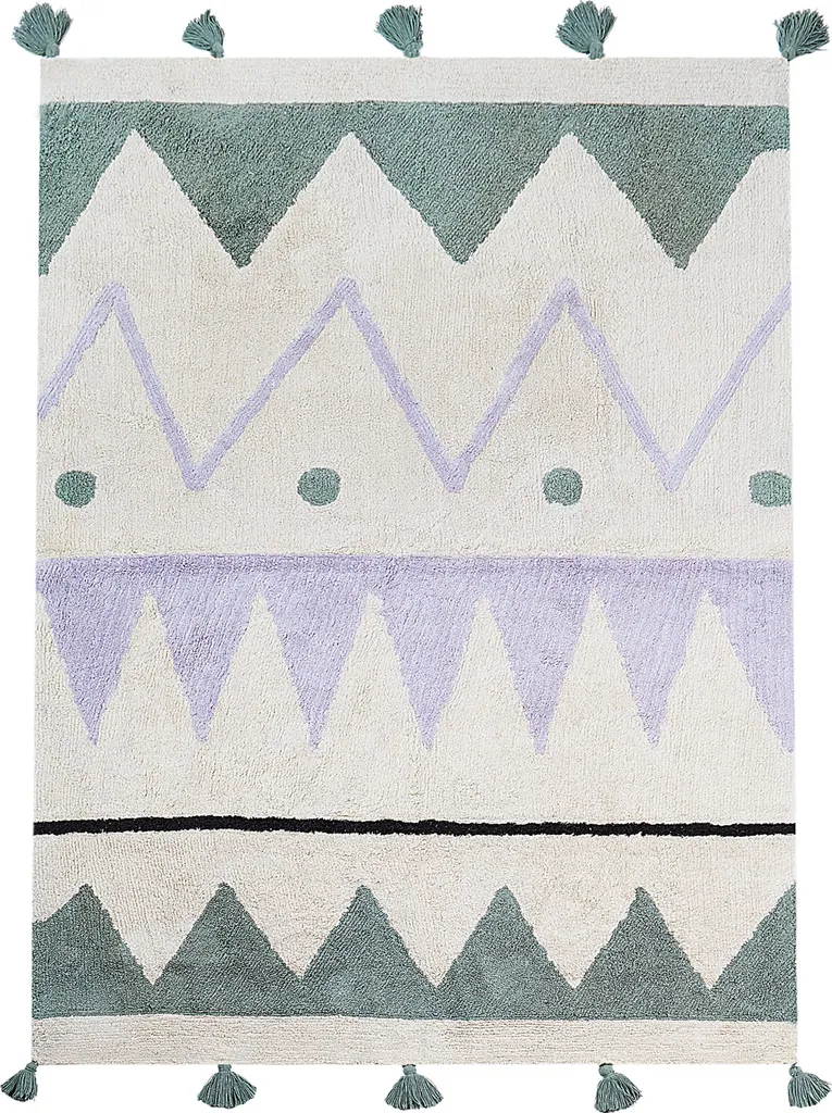 Tapis coton moderne multicolore 140x200 pour dynamiser un sol terne