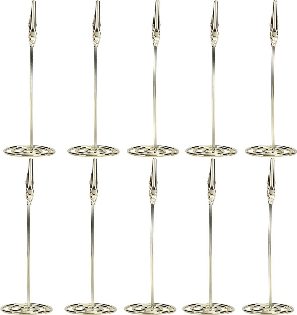 10 Stück Metall Tischkarten Clips Gold Desktop Business Bild Nachricht Kartenhalter