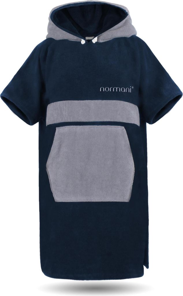 normani Surfer Poncho - Baumwoll Bademantel mit Kapuze