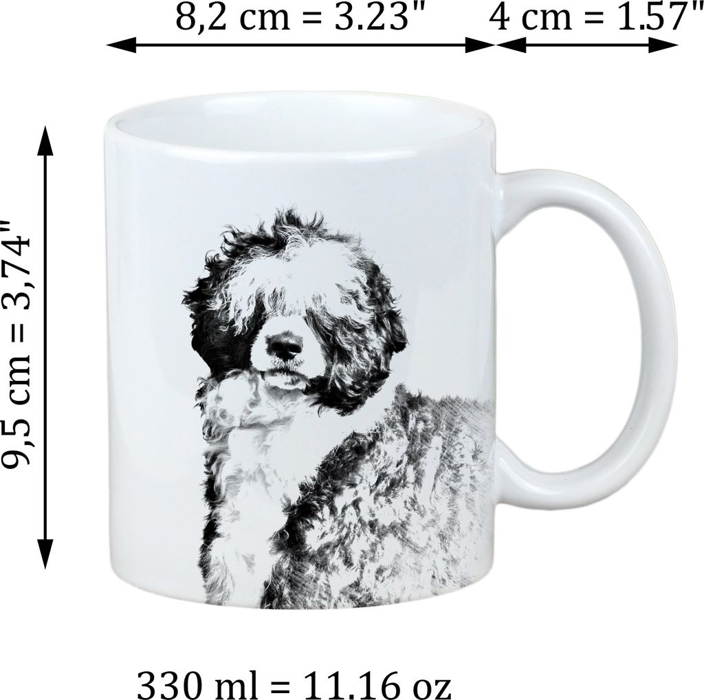 Portugiesischer Wasserhund - Tasse mit Hund, fröhliche Tasse für Hundeliebhaber, personalisiertes Geschenk der Marke Art-Dog