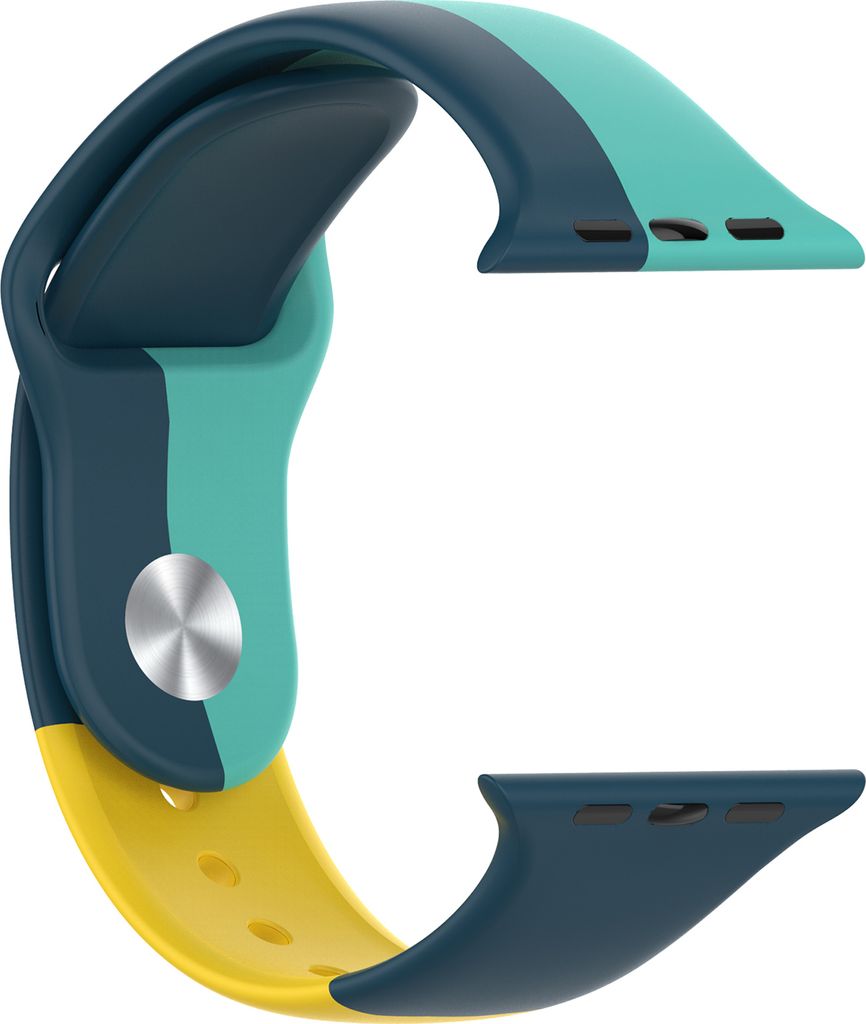 Armbandwächter Drei-Farbton-passende Bergsteigerschnalle-Design Silicon Multi-Color-Uhrengurt für Apple Watch 1/2/3/4/5/6-Graublau gelb-Größen:...