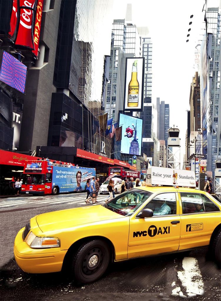 Motivdruck-Fleecedecke Wohndecke Sightseeing, Farbe:NYC-Taxi, Grösse:150 cm x 200 cm