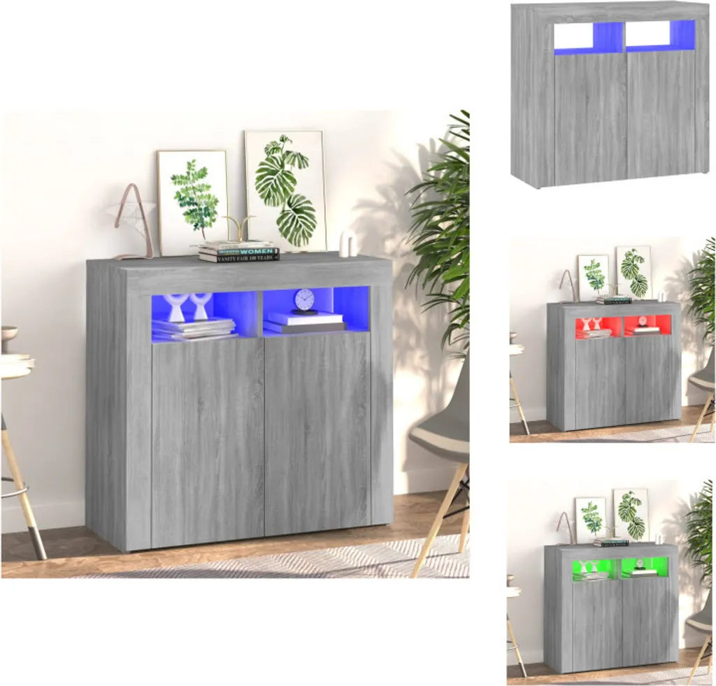 Sideboard Gris Sonoma 80x35x75 cm : fini le désordre dans le salon