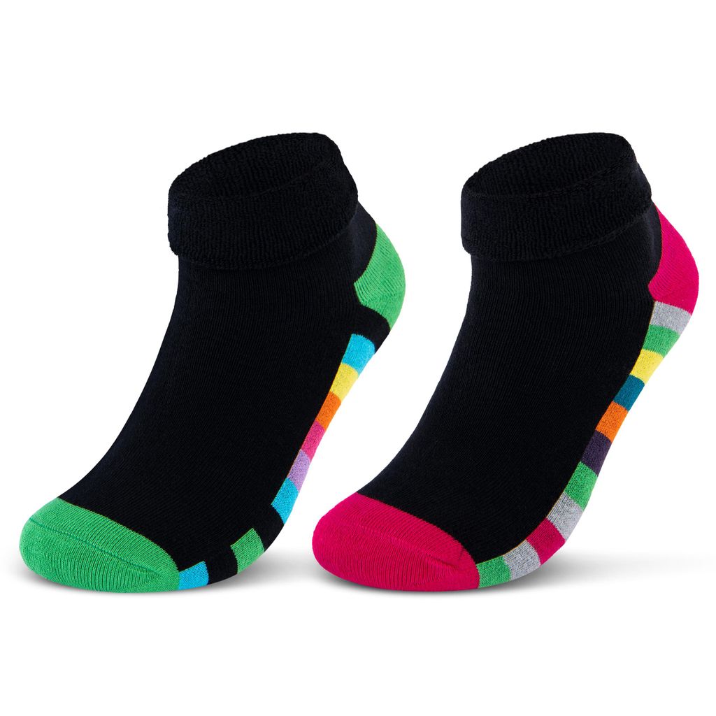 2 I 4 I 6 Paar Damen THERMO Socken Innenfrottee warme Wintersocken Umschlagsocken Bunte Ringel 12792 - 2 Paar 39-42