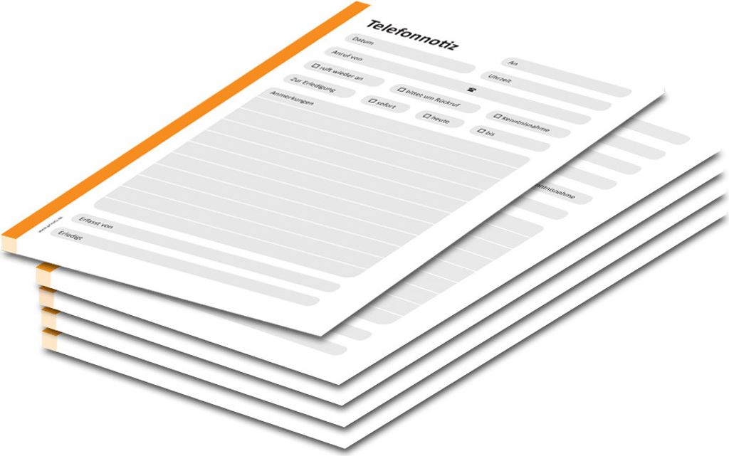 PRICARO Telefonnotizblock, A5, orange, 5 Stück