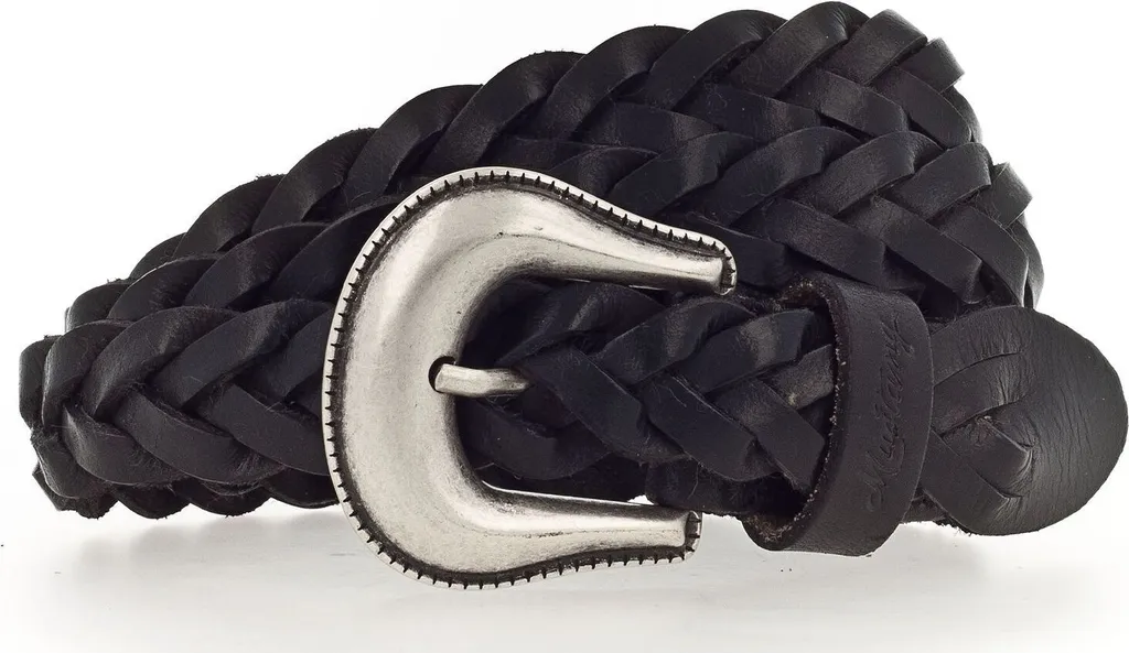 Cintura MUSTANG Uomo Intrecciata Nera W110 | Accessorio in Pelle