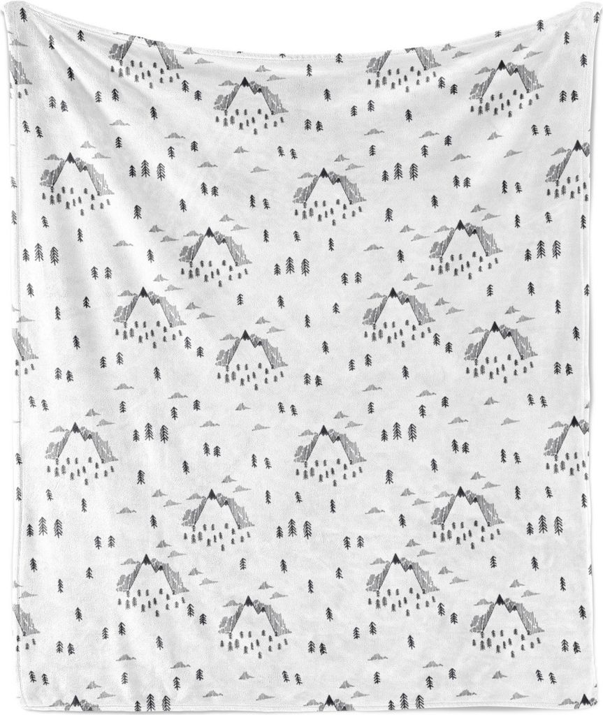 ABAKUHAUS Landschaft Weich Flanell Fleece Decke, Foggy Mountain Peaks Art, Gemütlicher Plüsch für den Innen- und Außenbereich, 125 x 175 cm, We...