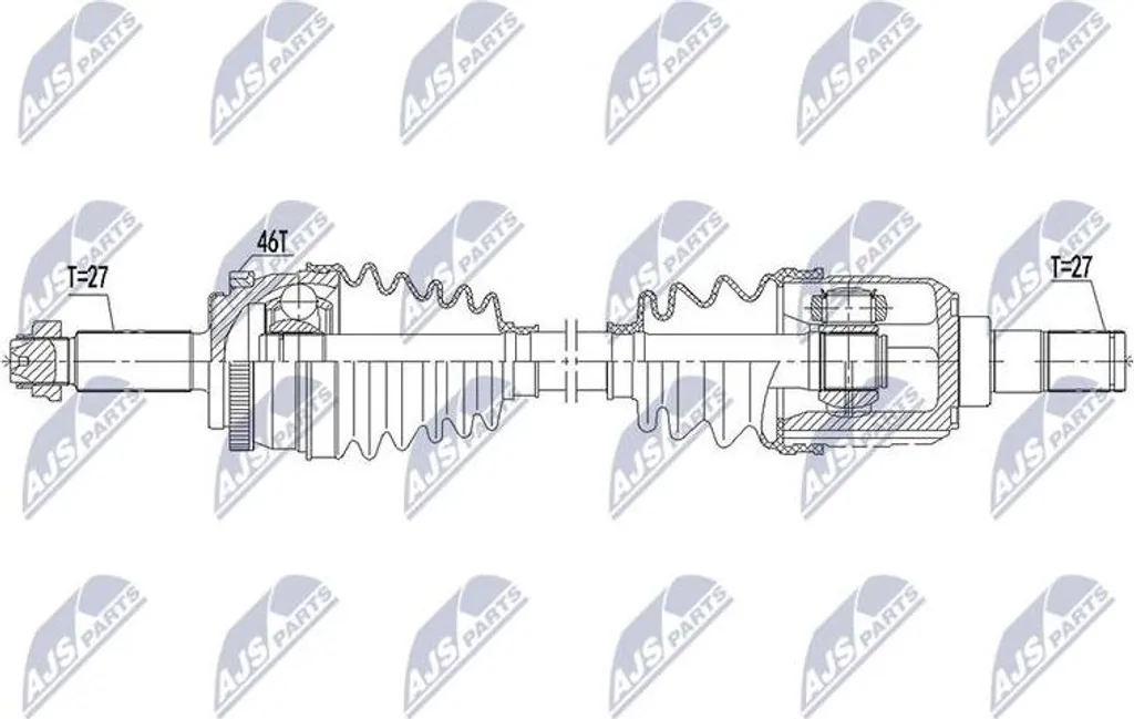 Arbre d'entraînement pour réparation i30 et Kia Ceed OE 49500A2200