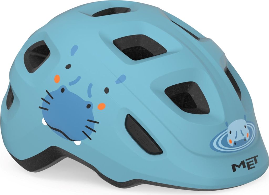 MET Hooray Pale Blue Hippo/Matt S (52-55 cm) Kinder fahrradhelm