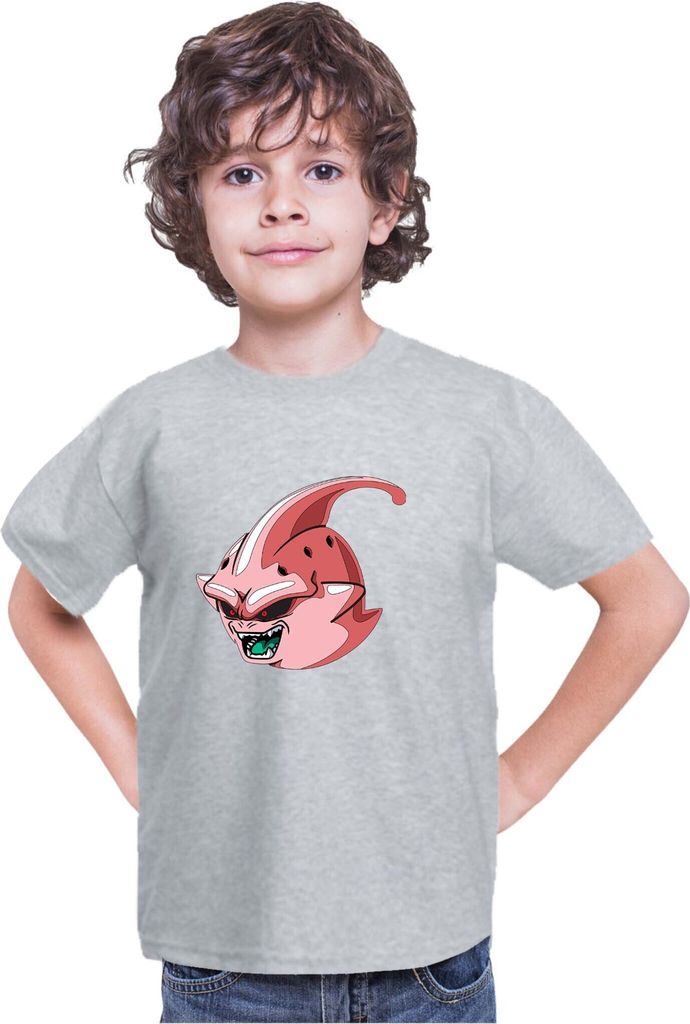 Kinder T-Shirt Dragon Anime Manga Ball Z Majin Boo 01, 3-4 Jahr - 104 / Grau