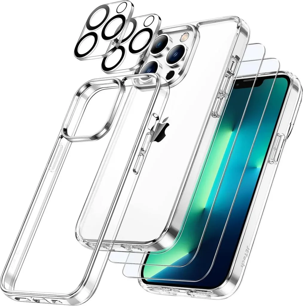Custodia iPhone 13 Pro 6.1" + 2 Vetri Temperati 9H - Protezione Totale - 1