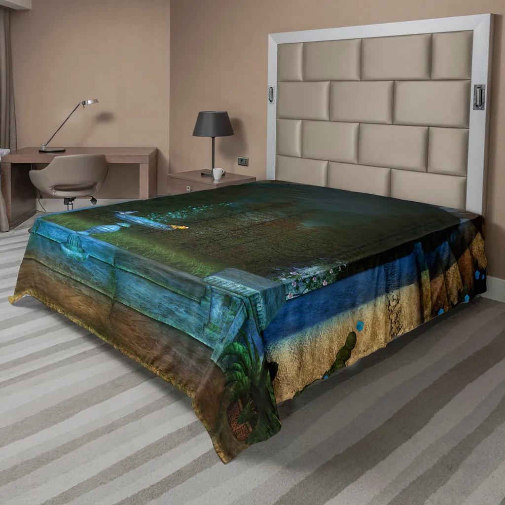 Drap de lit plat gothique ABAKUHAUS 260x228 cm décor forêt enchantée