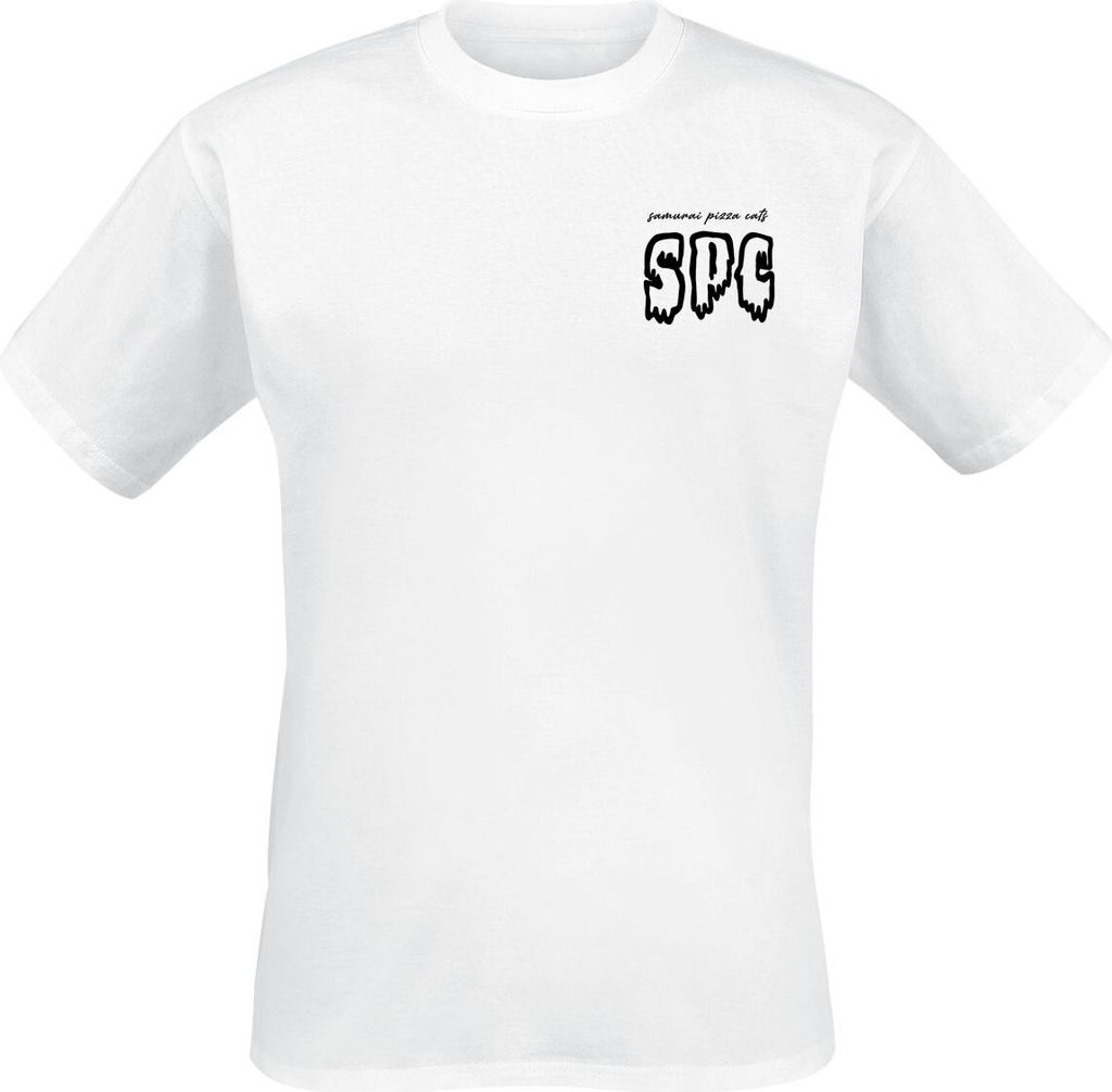 Samurai Pizza Cats T-Shirt Herren SPC weiß Band-Merch, Bands 100% Baumwolle S