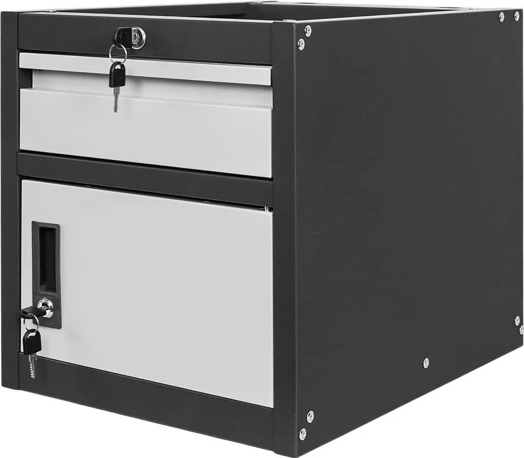 Armoire d'atelier métallique suspendue 1 tiroir et 1 porte, système 01