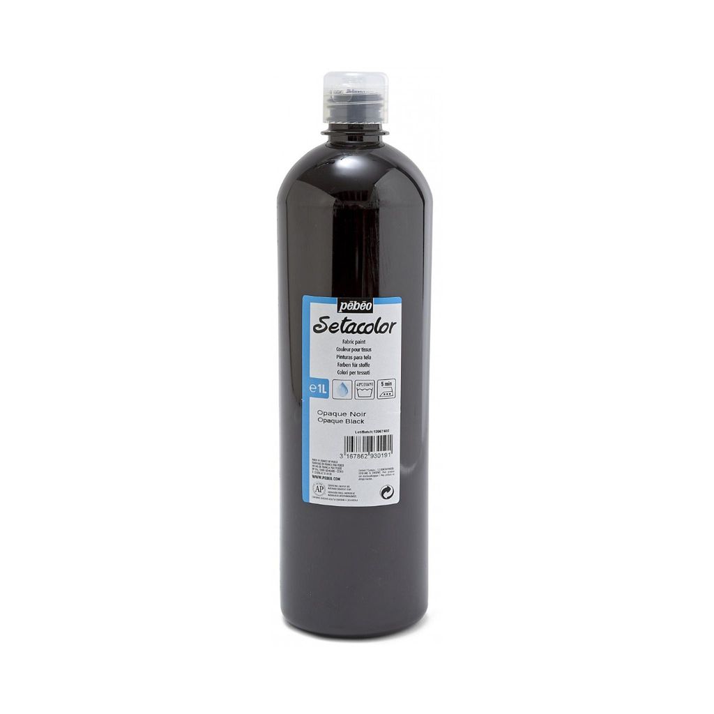 Pebeo Setacolor Opaque Textilfarbe, 1000 ml, Schwarz