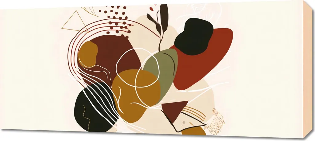 Quadro Moderno Eruzione Organica 90x40cm - Tela Astratta per Parete