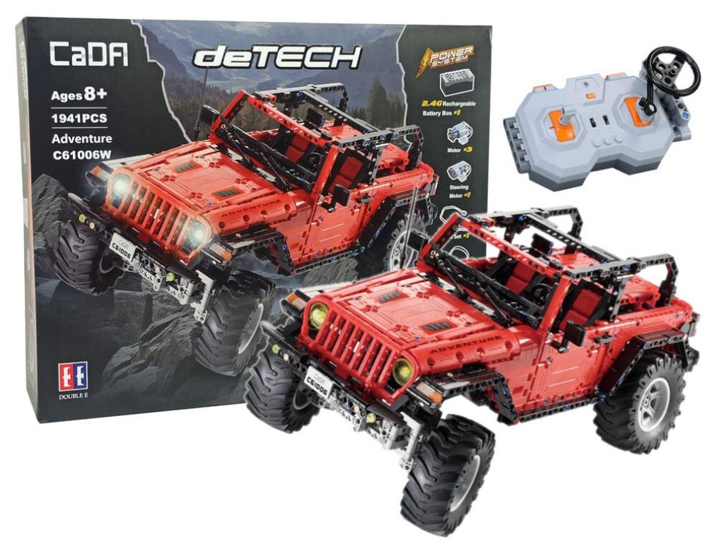 CaDA Bausteine ??Auto Offroad Ferngesteuert Rot 1941 Elements