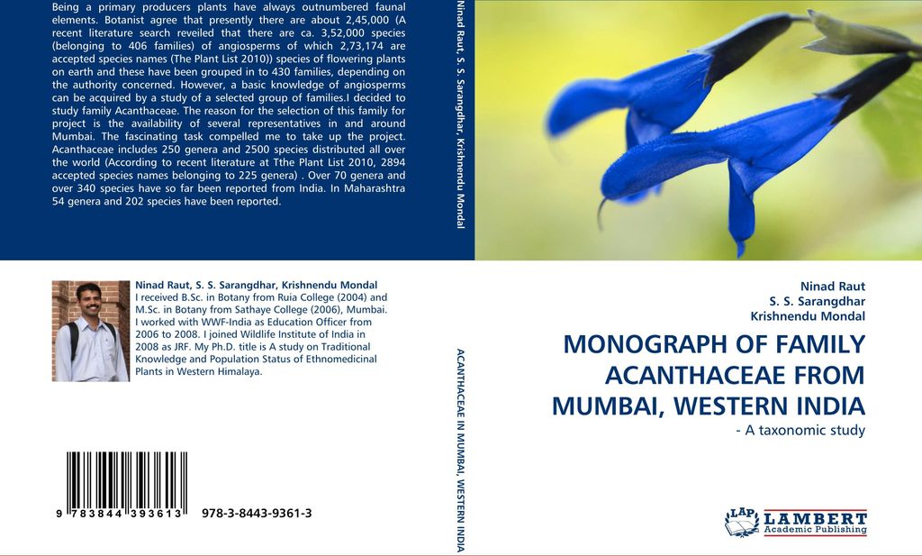 Monograph Of Family Acanthaceae From Mumbai, Western India