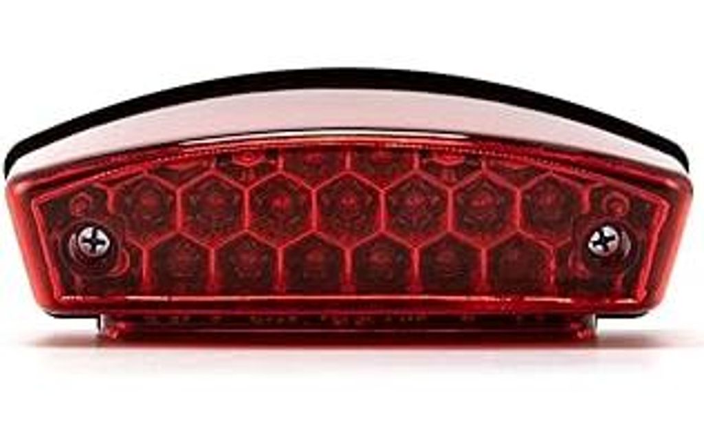 evomosa Motorrad Rücklicht Universal 12V 21 LED Motorrad Weißes Kennzeichen Licht Rotes Rücklicht Brems-Stopp-Lampe (B)