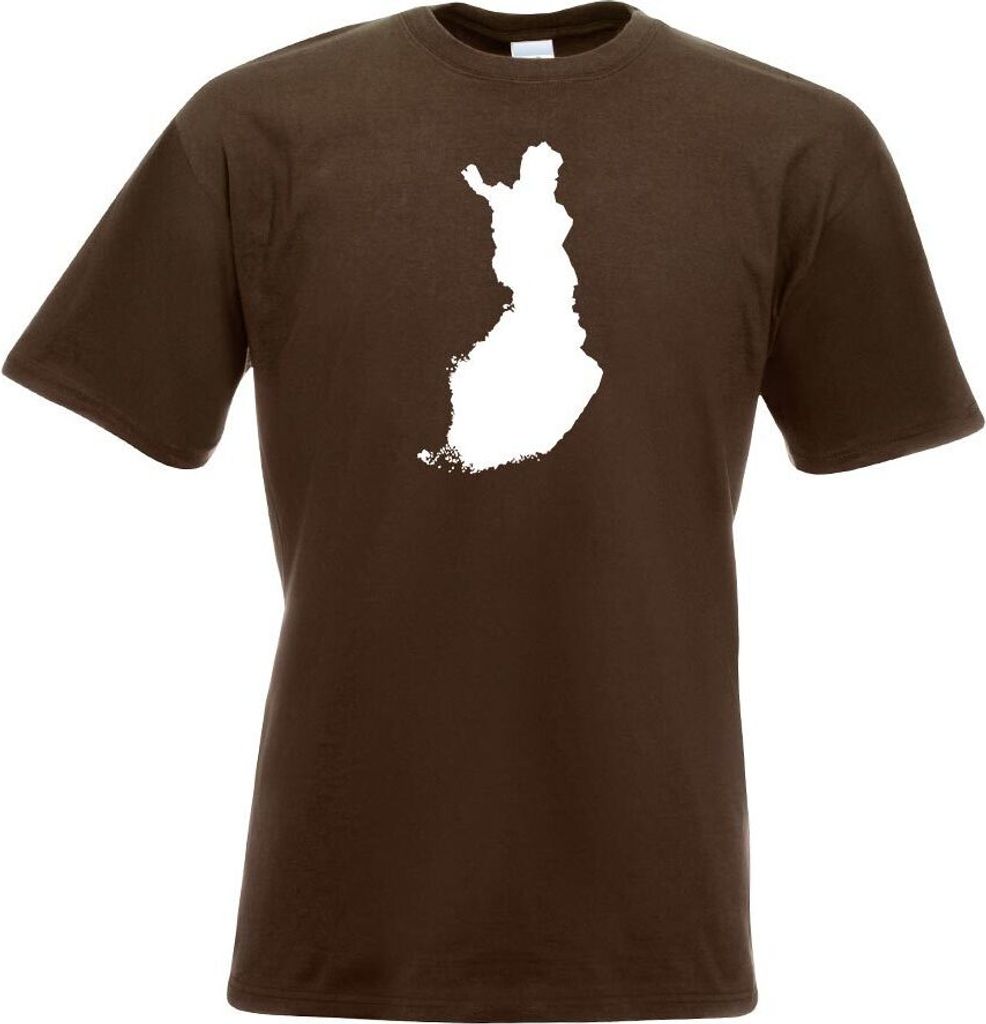 Kiwistar - T-Shirt - Chocolate - Finnland Umriss Kontur Herren Funshirt Bedruckt Design Sprüche Spruch Motive - mit Motiv Bedruckt - Funshirt Desi...