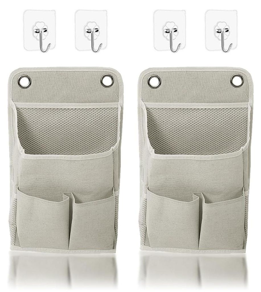 2-teiliges Hängeorganizer-Set mit 4 Haken, Hängeregal-Aufbewahrung, wasserdichter, faltbarer Wäschekorb mit Fächern für Badezimmer, Schlafzimm...