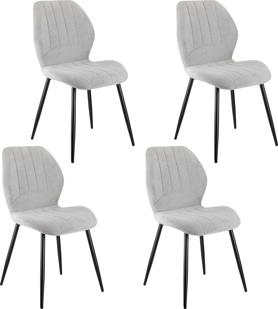 Set da 4 Sedie Eleganti in Lino per Sala da Pranzo e Living Moderno