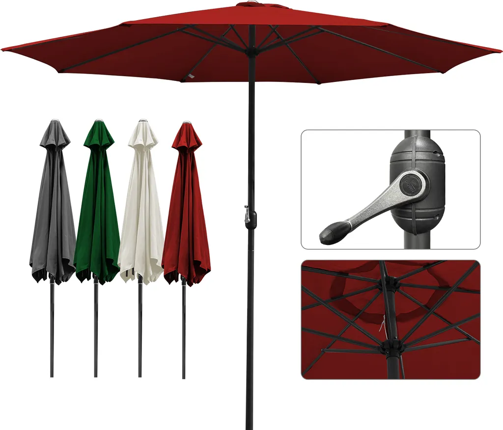 Ombrellone Clanmacy Rosso 3,5m: Design Solare UV40+ per Terrazzi