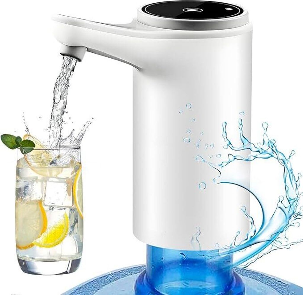 Automatische Wasserspenderpumpe, Wasserspender Pumpe, wiederaufladbarer USB, bnehmbar und bequem, für Home Office Küchen Camping