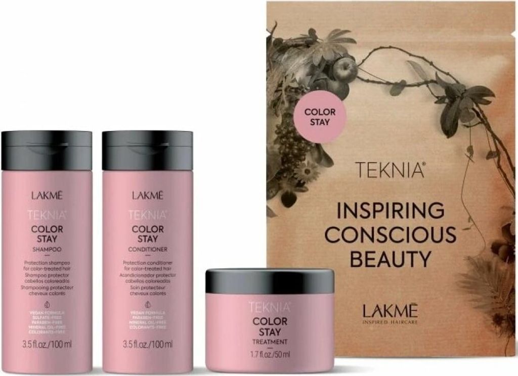 Lakme Teknia Color Stay Reisepaket: Shampoo 100ml, Spü lung Produktbild 