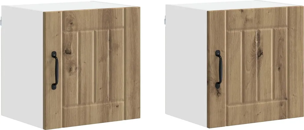 Set 2 Mobiletti Pensili Rovere Artigianale 40x31x40 cm Cucina Moderna