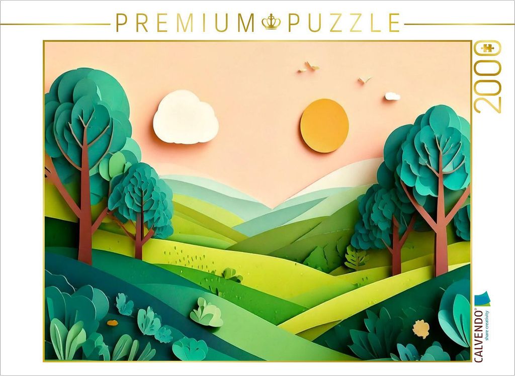 CALVENDO Puzzle Juni: Wärme und Licht erfüllt das ganze Land, Schatten bieten vor allem die voll belaubten Bäume. | 2000 Teile Lege-Größe 90x6...