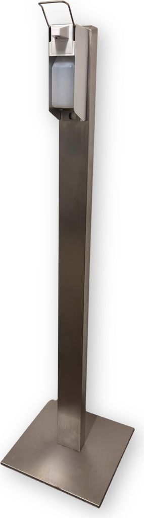 Medi-Inn Hygienetower XL Edelstahl 150 cm – Extra hoch, freistehende Desinfektionssäule inkl. Spender & Leerflasche