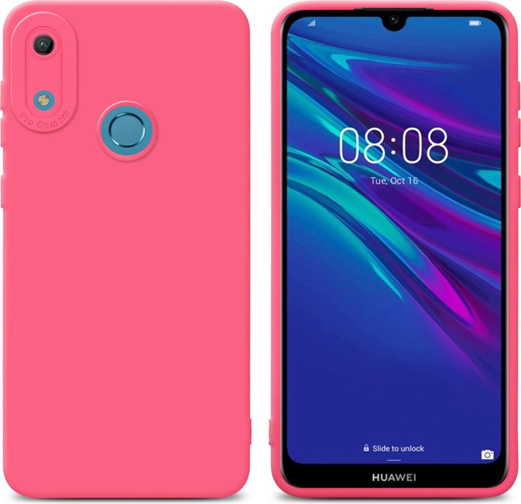 Cadorabo Hülle für Huawei Y6 2019 Schutz Hülle in Rot TPU Silikon Etui Case Handyhülle