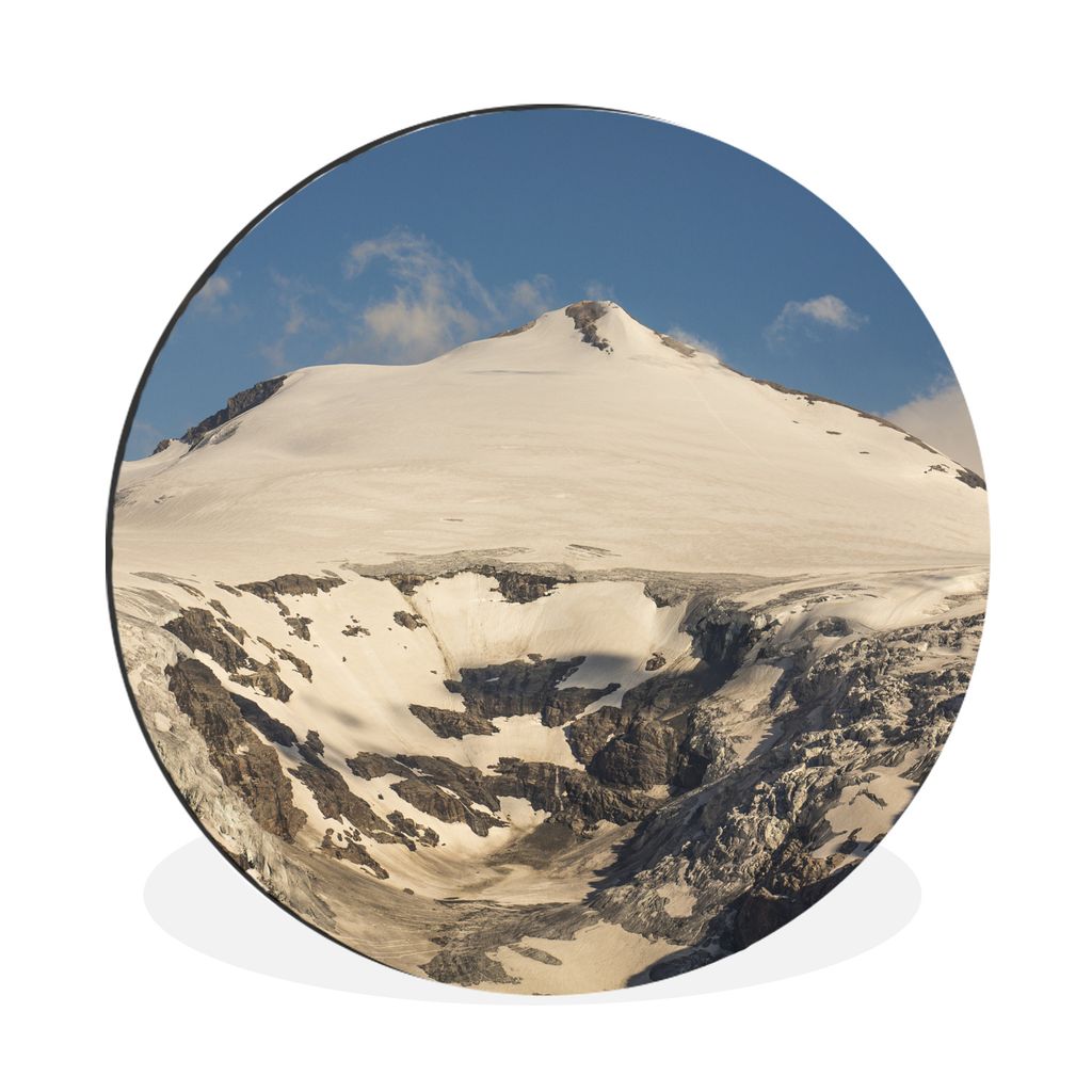 MuchoWow Aluminium Wandkreis Die Sonne scheint auf einen Gletscher im Nationalpark Hohe Tauern in Österreich Ø 30 cm Wanddeko Modern Wohnzimmer...