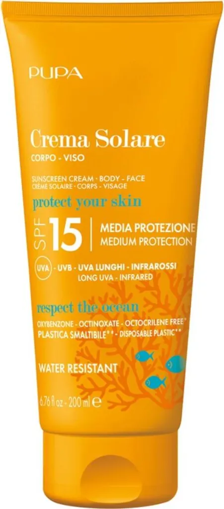 Lait solaire protecteur FPS 15 texture légère flacon de 200 ml corps