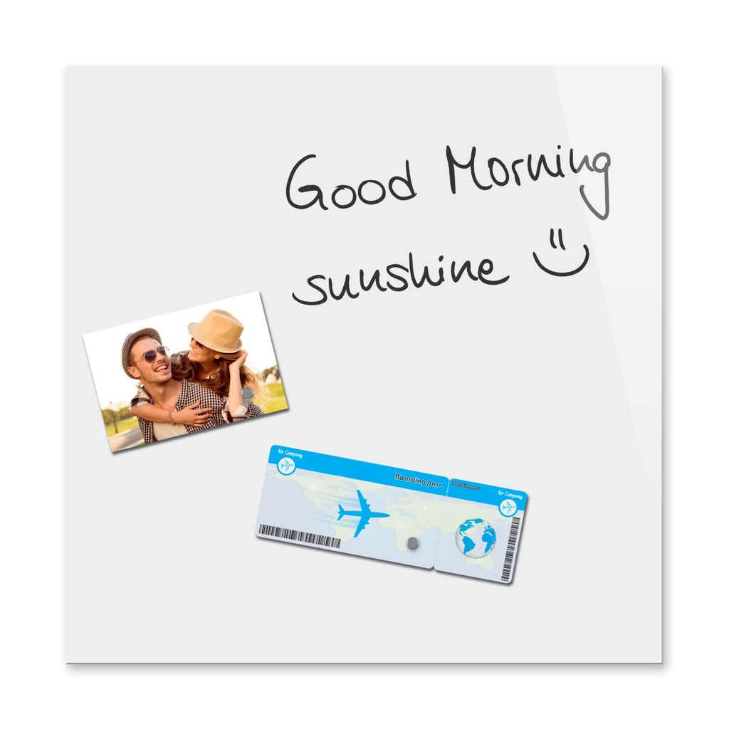 Be!Board Glas Magnettafel B1100 45x45cm Whiteboard Glasboard Magnet Tafel weiß