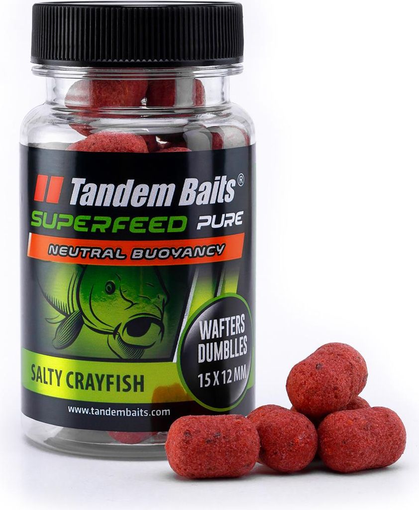 Tandem Baits SuperFeed Pure Dumbells Wafters Salty Crayfish, Karpfen Angeln ohne Mühe, Boilies Köder Große-Fische-Angeln, Karpfenzubehör Profis...