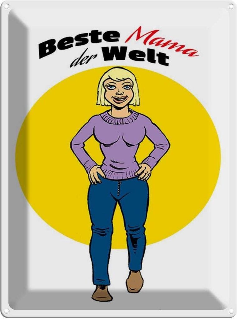 vianmo Blechschild 40x30 cm Beste Mama der Welt Spruch Zitat
