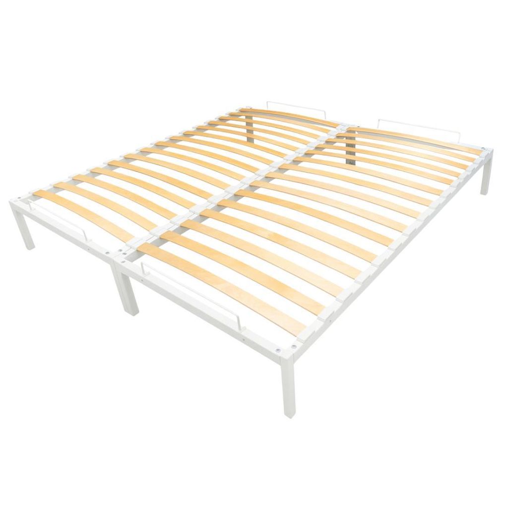 INDUSTORM Bett - Bettgestell 160x200 mit Elastisch Lattenrost aus Birkenholz, Metallbett Stauraum Höhe 27,5cm - Gästebett kinder bett, Einfache K...