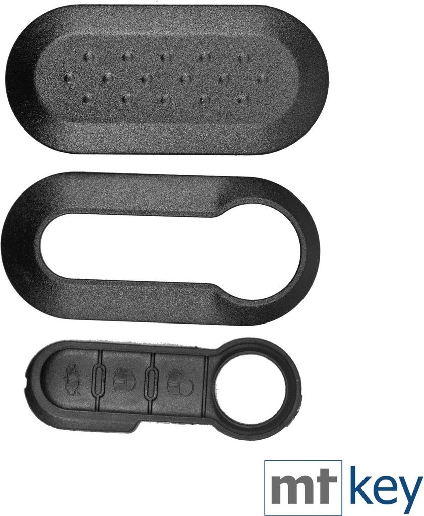 Auto Schlüssel Set Schale Cover Schwarz + Tastenfeld kompatibel mit FIAT 500 Punto Doblo