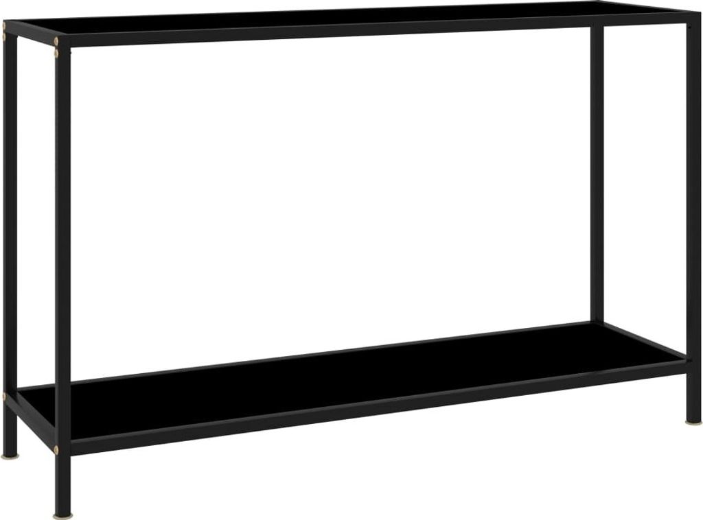 The Living Store Konsolentisch Schwarz 120x35x75 cm Hartglas