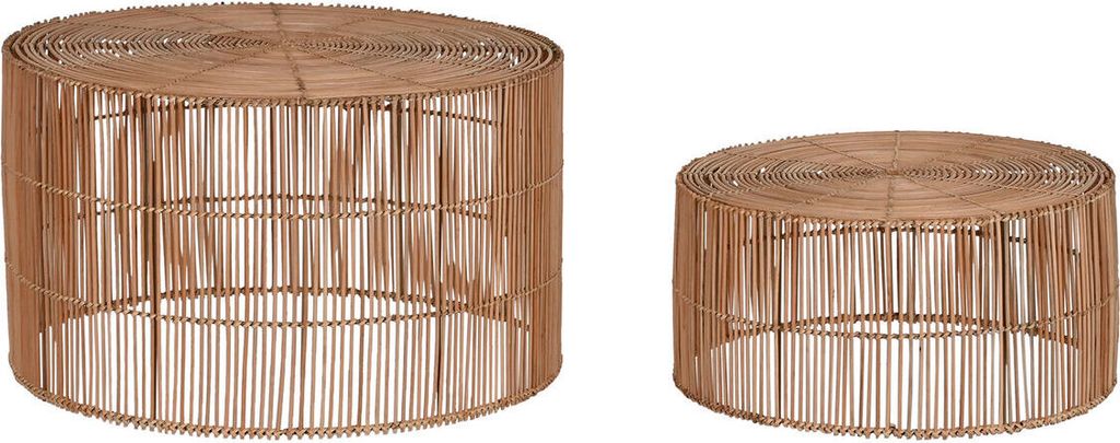 Satz mit 2 Tischen Home ESPRIT natürlich 70 x 70 x 40 cm