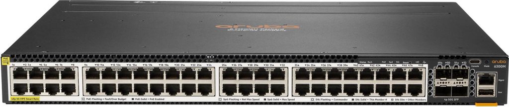 Hewlett Packard Enterprise Aruba 6300M Verwaltet L3 Ethernet-Verbindung, unterstützt Stromversorgung über diesen Port (PoE) 1U Grau