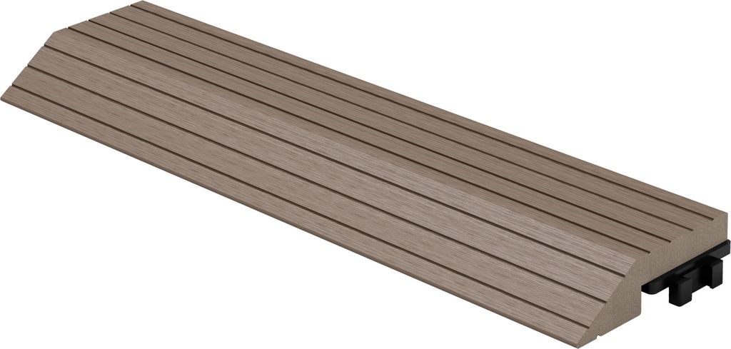 ML-Design WPC Abschlussleiste gerade Dunkelbraun für Terrassenfliesen 30x2x7,5 cm Holzoptik Klicksystem Bodenbelag Umrandung Randabschluss Bodenpl...