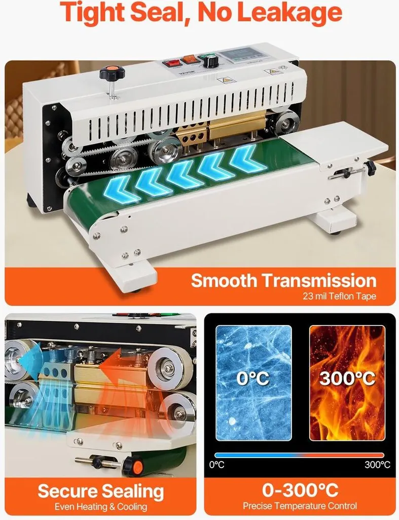 Scelleuse à bande horizontale robuste en acier avec dateur inclus - 4