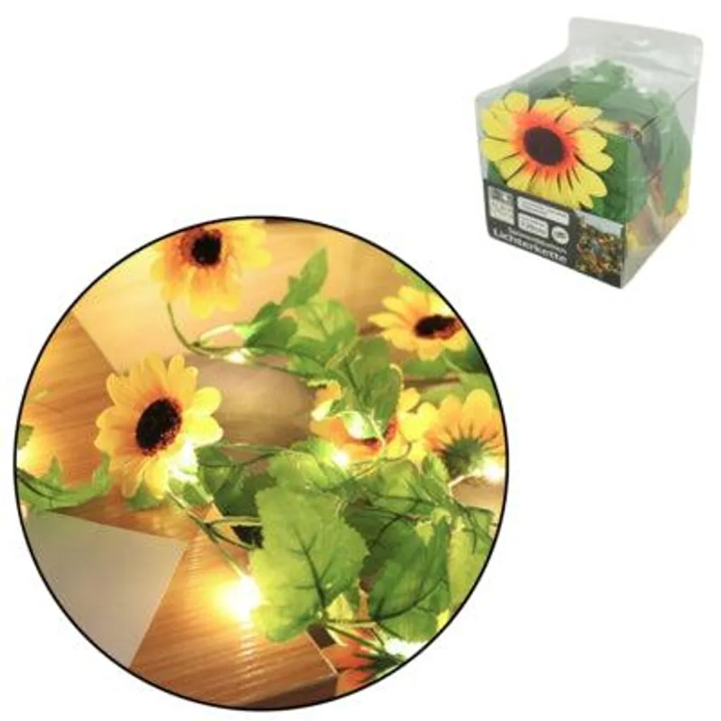 Guirlande Lumineuse Tournesol 10 LED à Piles 1m - Lot de 12 Pièces