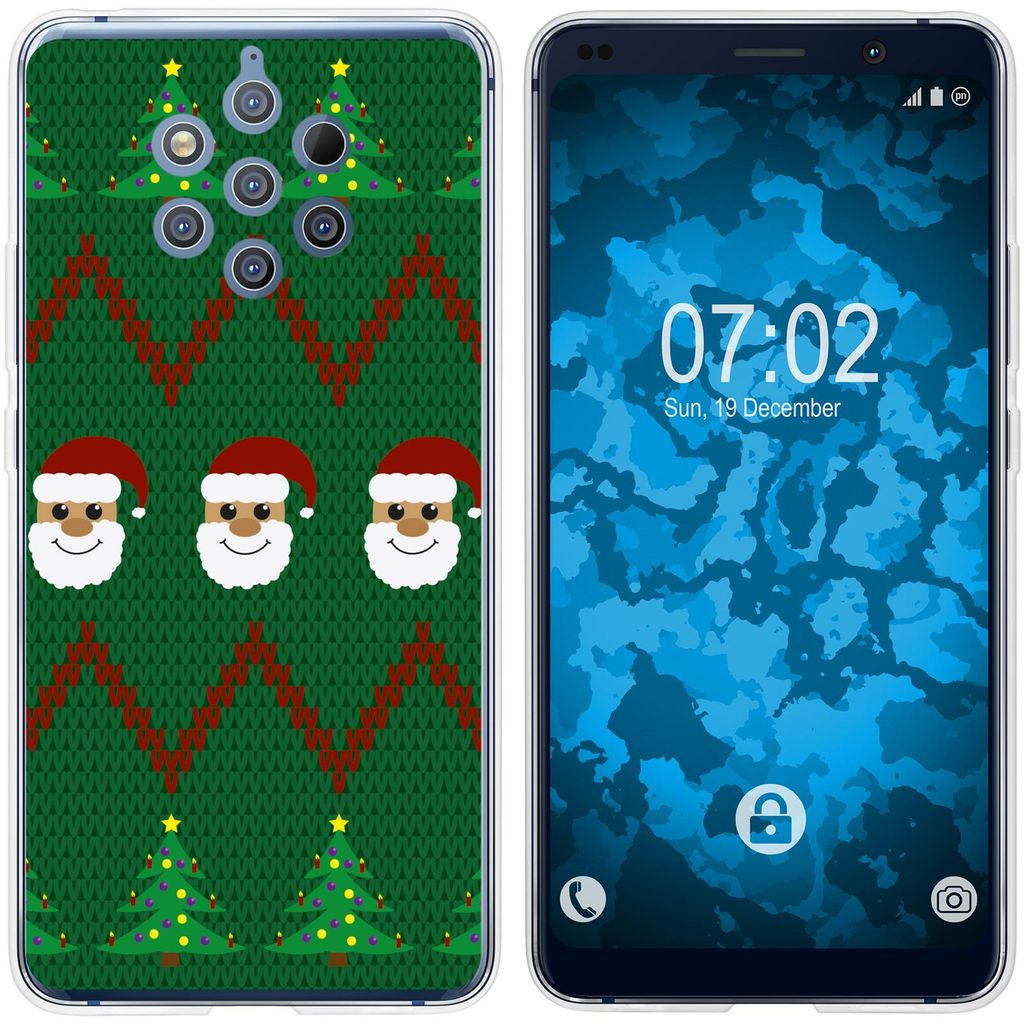 PhoneNatic Case kompatibel mit Nokia 9 PureView Silikon-Hülle X Mas Weihnachten X-Mas Sweater M7